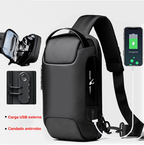 Mochila Antirrobo Impermeable TKOW ® | Bolso Cruzado con Puerto USB y Bloqueo de Seguridad