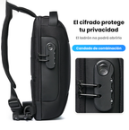 Mochila Antirrobo Impermeable TKOW ® | Bolso Cruzado con Puerto USB y Bloqueo de Seguridad