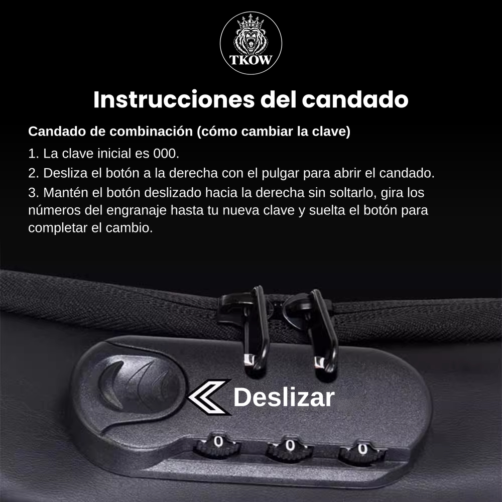 Mochila Antirrobo Impermeable TKOW ® | Bolso Cruzado con Puerto USB y Bloqueo de Seguridad